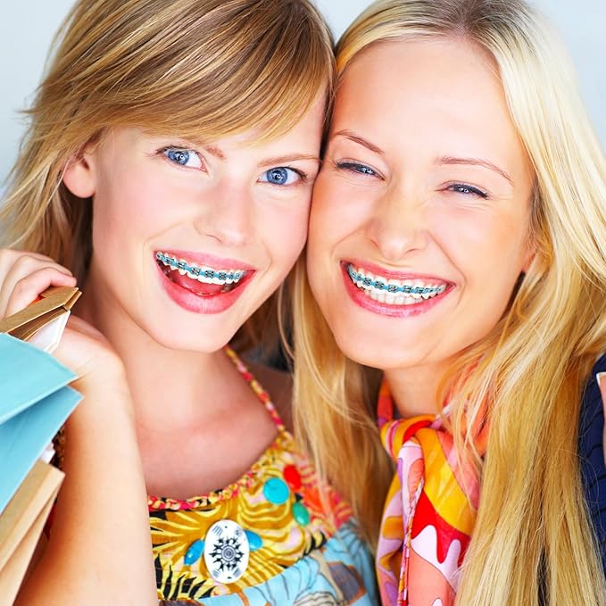 4 Pair of Temporary Tooth Decoration, Teeth Retainer Practical Brackets para Dientes Sturdy Retenedores de Dientes Ortodoncia Props for Dental Students to Practice (Blue)
