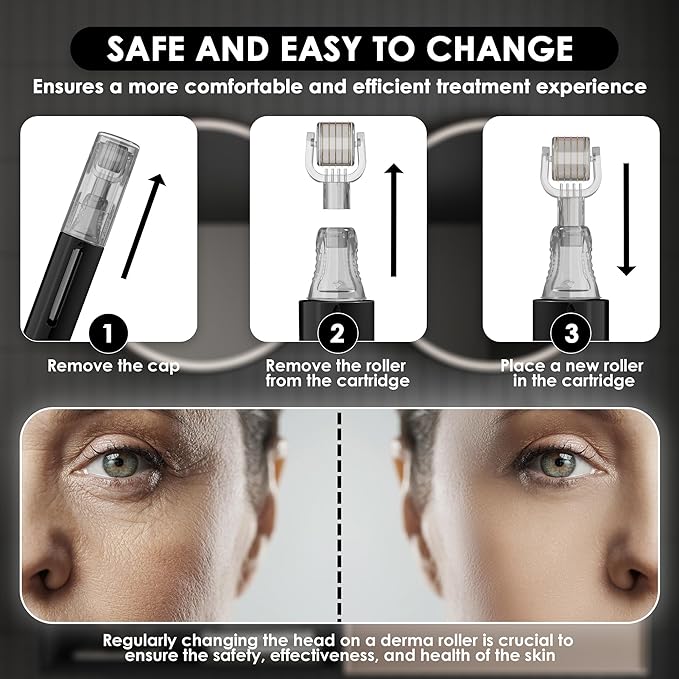 Head 0.25 mm compatible with Haminos Derma Roller, 105 Titanium Needles