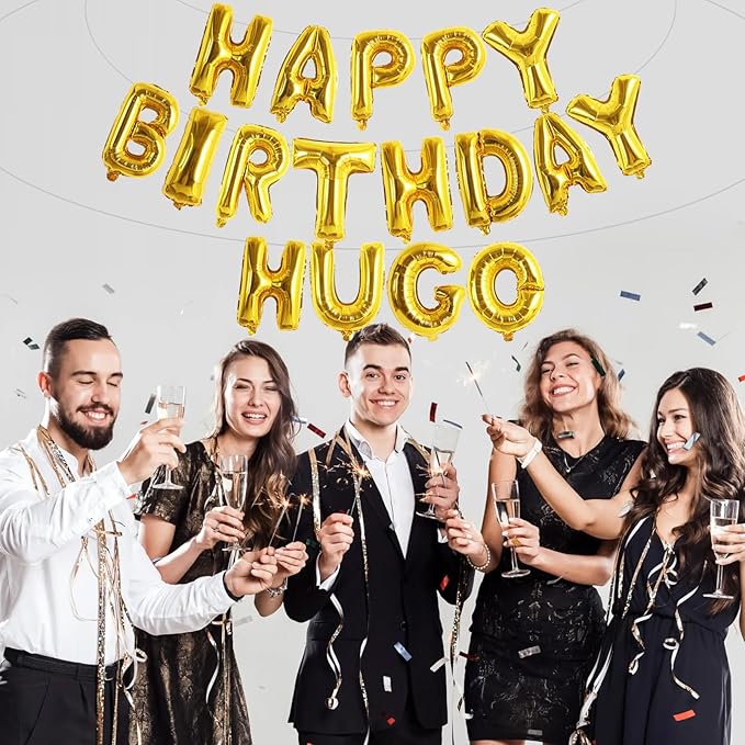 TONIFUL 65 Pcs 16 Inch Gold Happy Birthday Balloons and 2 Sets A-Z Foil Letters Balloons DIY Personalized Phrase Banner for Thanksgiving Christmas Birthday Celebration Halloween Party Decorations
