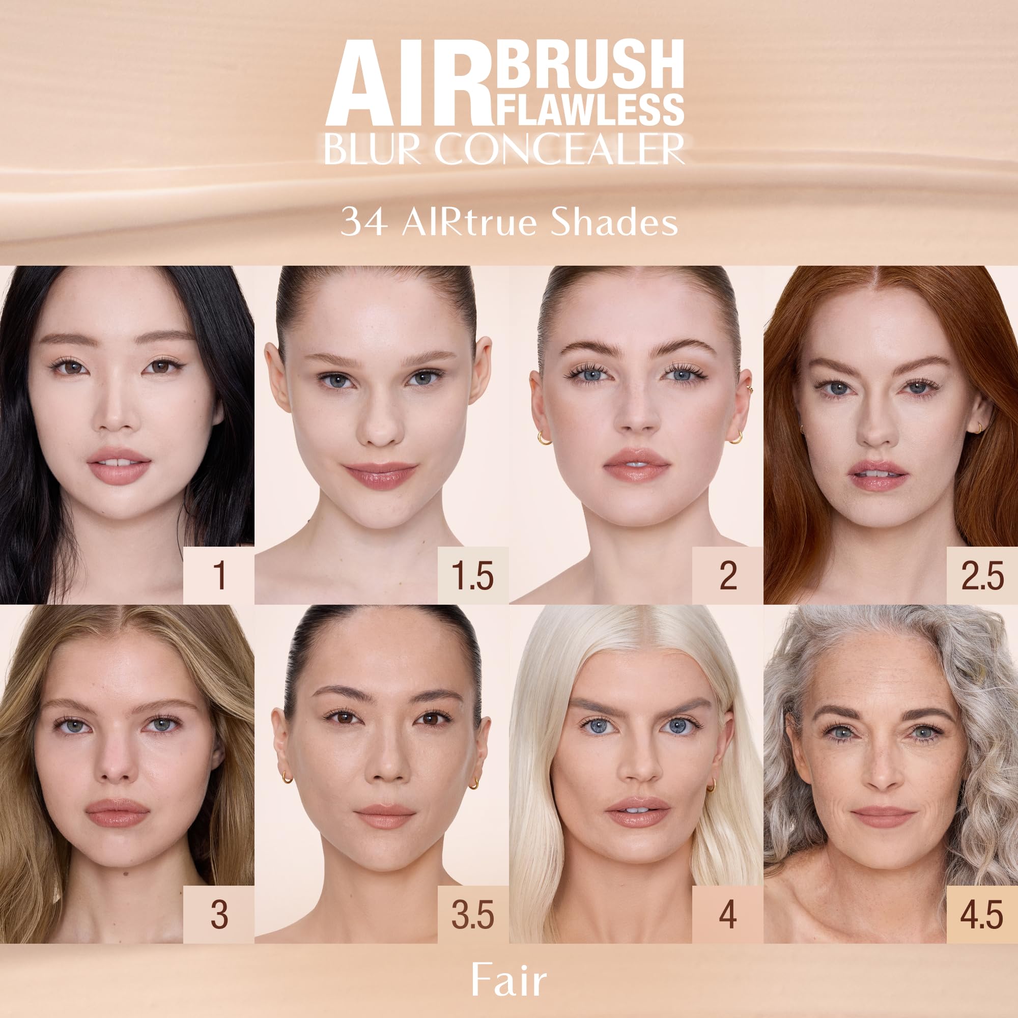 Charlotte Tilbury AIRbrush Flawless Blur Concealer - Concealer for Dark Circles, Blemishes & More - Hydrating, Full Coverage with a Natural Matte Finish - 2 Fair