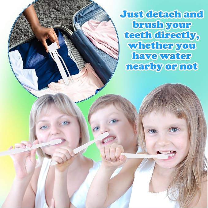 300 Pcs Prepasted Disposable Toothbrushes Bulk White Individually Wrapped Plastic Toothbrush Soft Bristle Waterless Toothbrushes for Travel Camping Homelessness School Hotel Unisex