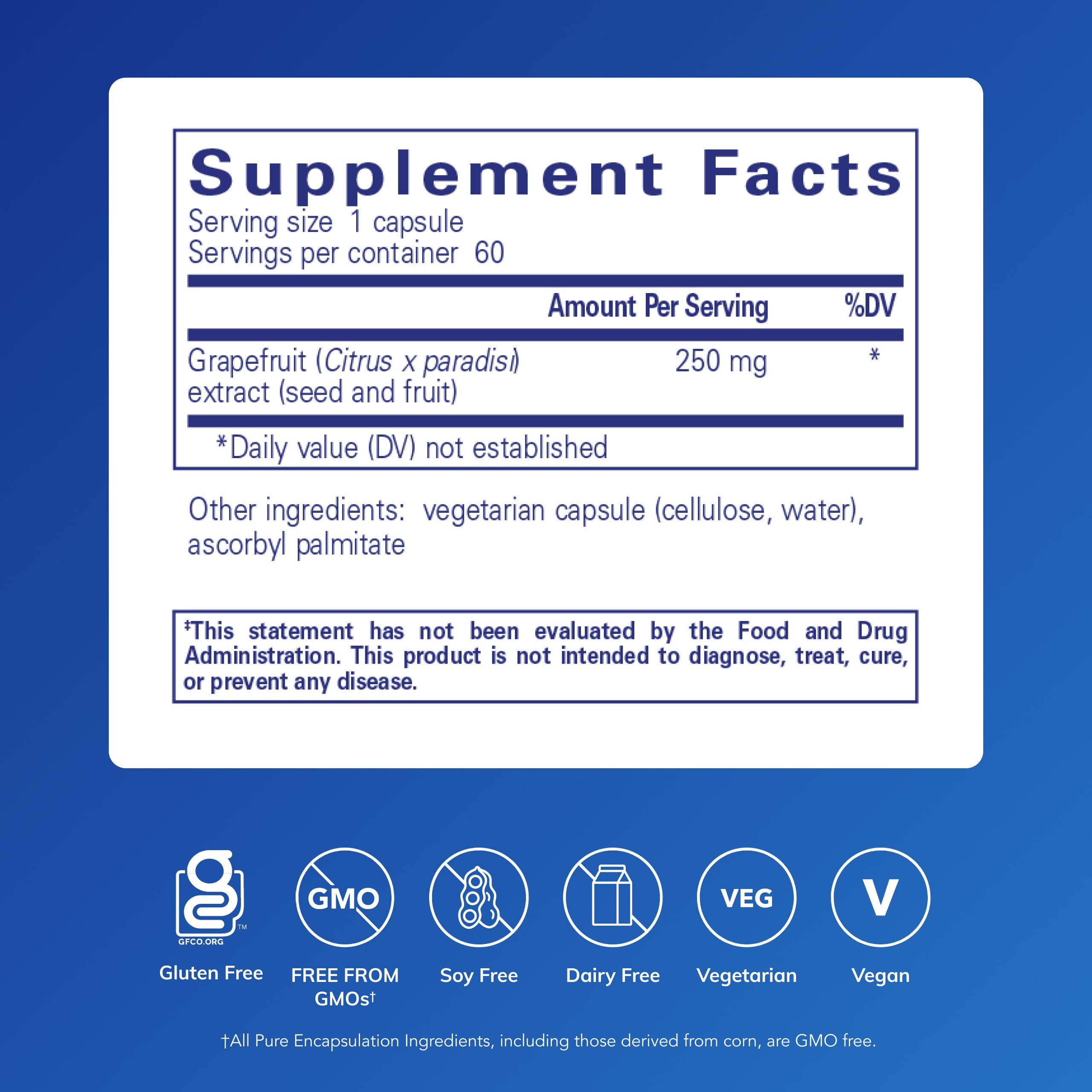 Pure Encapsulations Grapefruit Seed Extract | Supplement to Support the Balance of Intestinal Microorganisms and G.I. Tract* | 60 Capsules