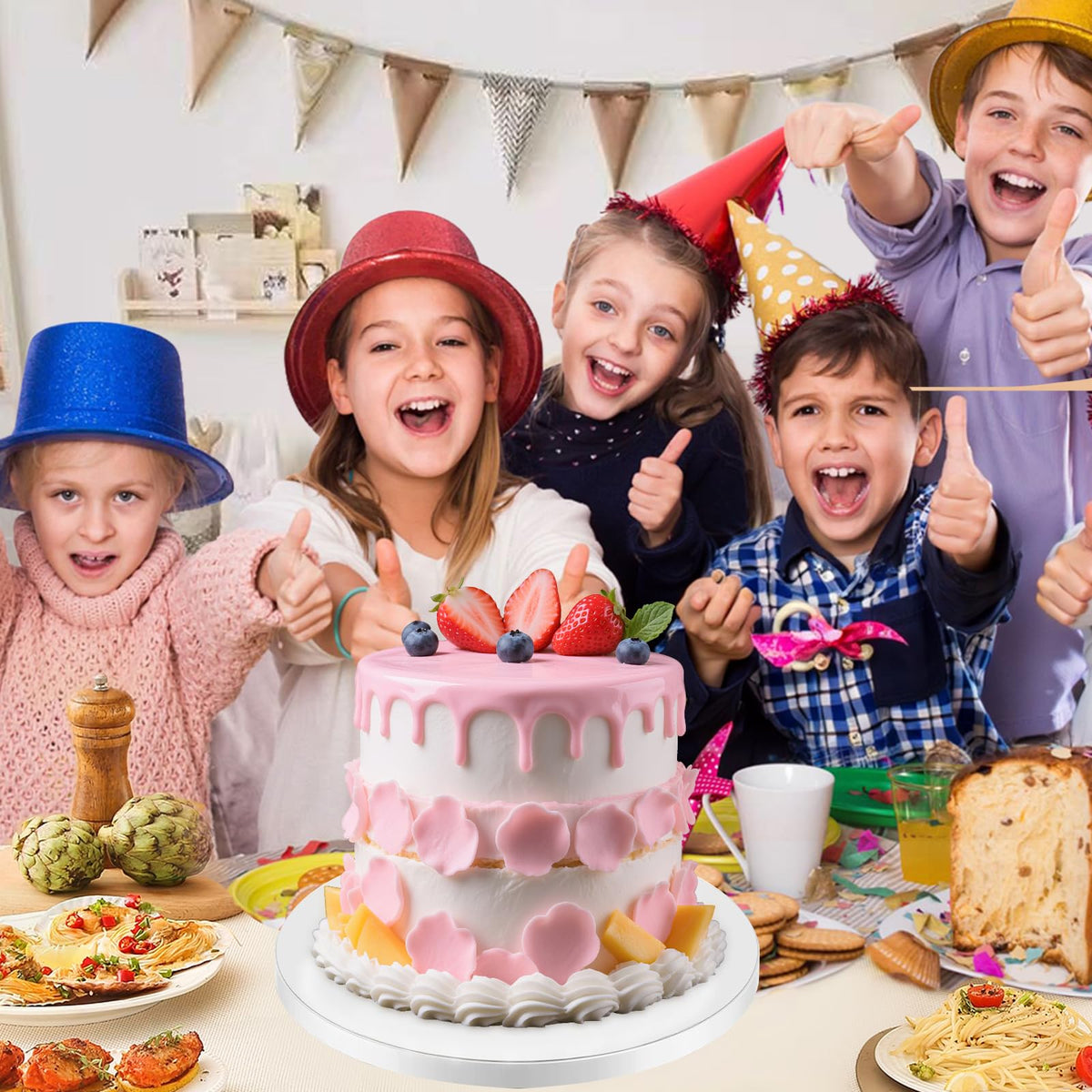 CHENZEM 12 pcs Large Cake Boards Drum 14 Inch Round, 1/2" Thick Cake Drums, Cake Decorating Supplies Sturdy Cake Corrugated Cardboard for Multi-Layer Cakes. (14inch(12pack))