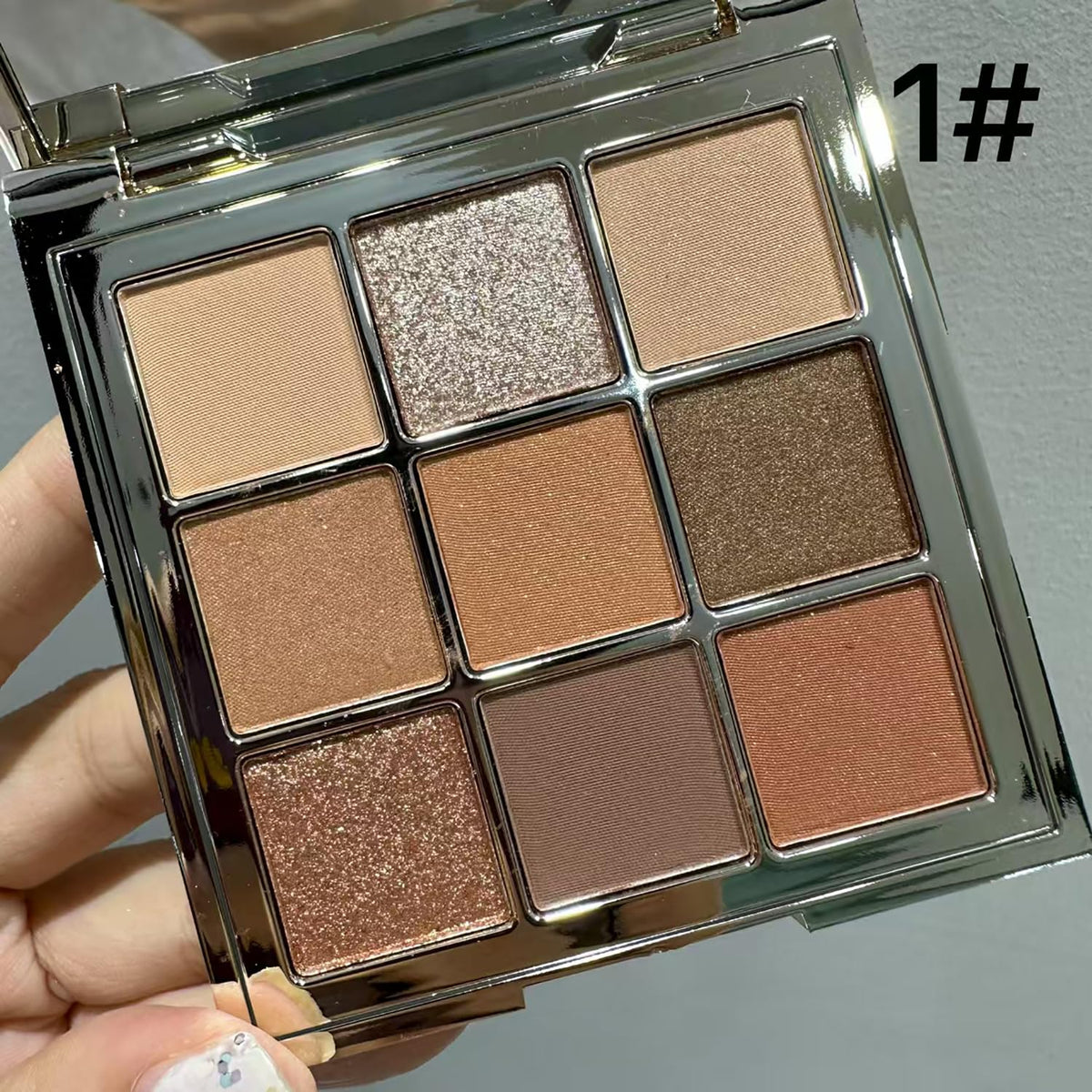 XFEXM 9 Colors Eyeshadow Palette, Matte & Shimmer & Glitter Eye Shadow, Highly Pigmented Silky Smooth Powder Waterproof Long Lasting Makeup Palettes. (Color 1)