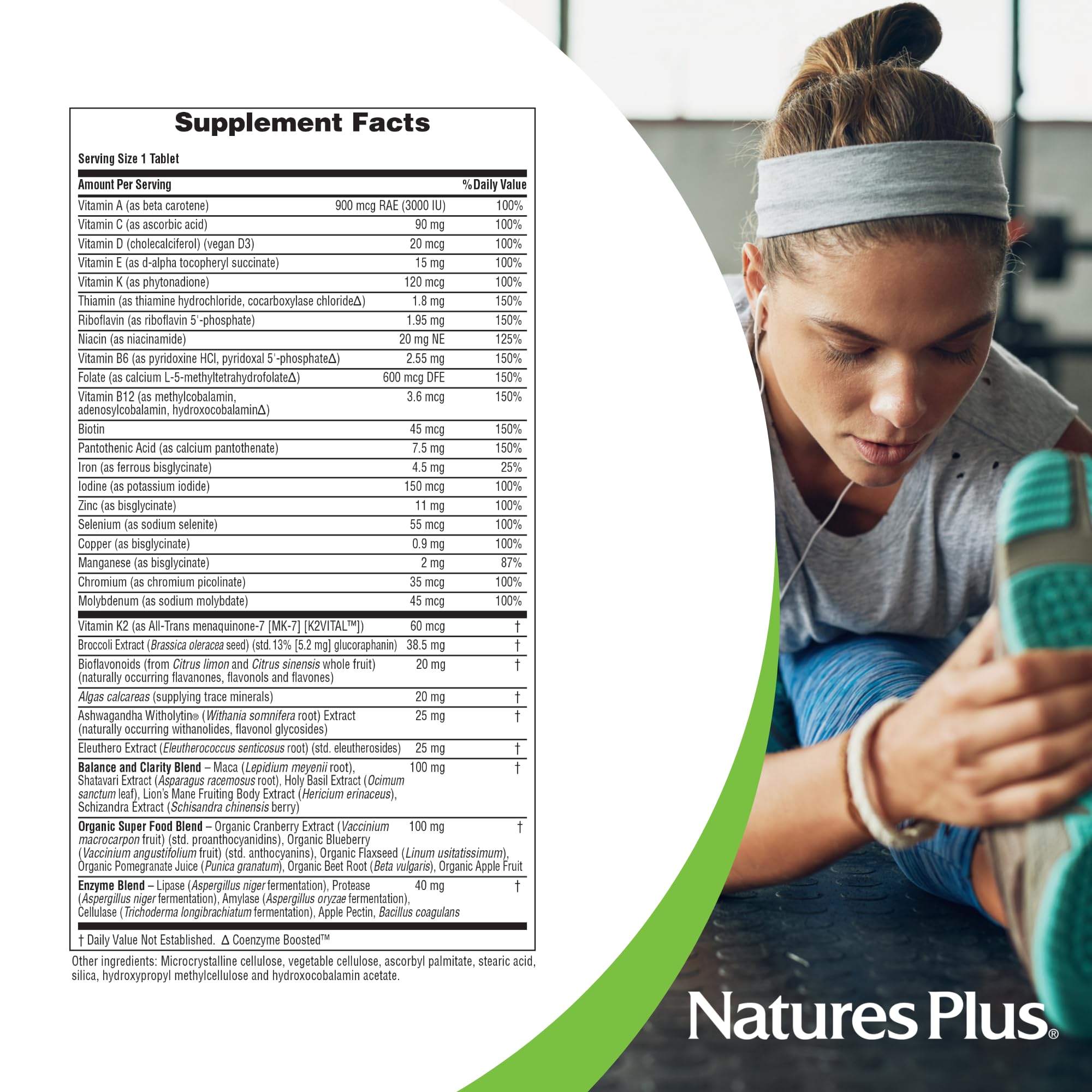 NaturesPlus Her Journey - 30 Tablets - Women’s Multivitamin - 100% DV of All Vitamins - Supports Overall Wellness, Immunity, Brain & Beauty Health - 30 Servings