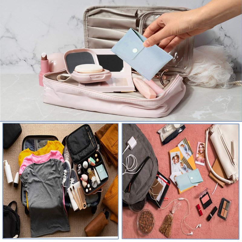 16 Sets Travel Makeup Brush Set Bulk Brushes Bag Mini Face Make up Brushes Brushes Bag for Makeup Party Favors Wedding Bridal Shower Favors Bridesmaid Gift Bachelorette Party Gift(Blue)