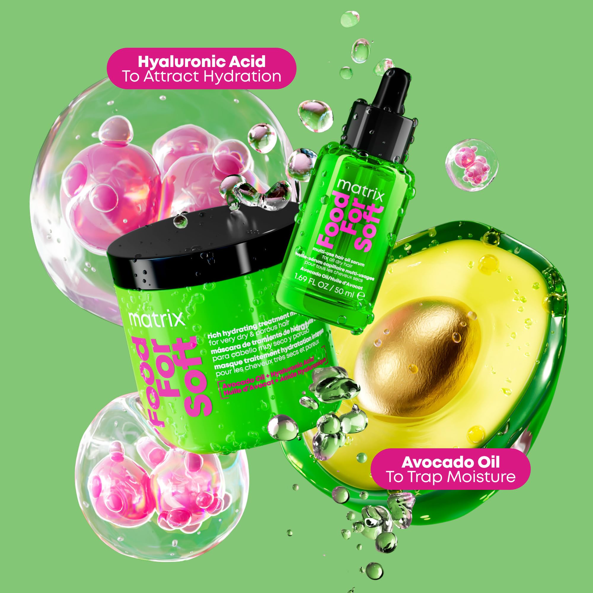 MATRIX Food For Soft Rich Hydrating Hair Mask - Deep Conditioner For Dry & Brittle Hair, Adds Shine & Softness, With Avocado Oil & Hyaluronic Acid, Replenishes Moisture
