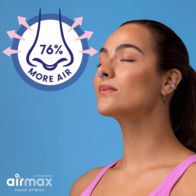 Airmax Nasal Dilators - Anti Snore Device - Small - 6-Month Relief - Cure for Snoring - Recommended by Physicians - Blue - One-Pack