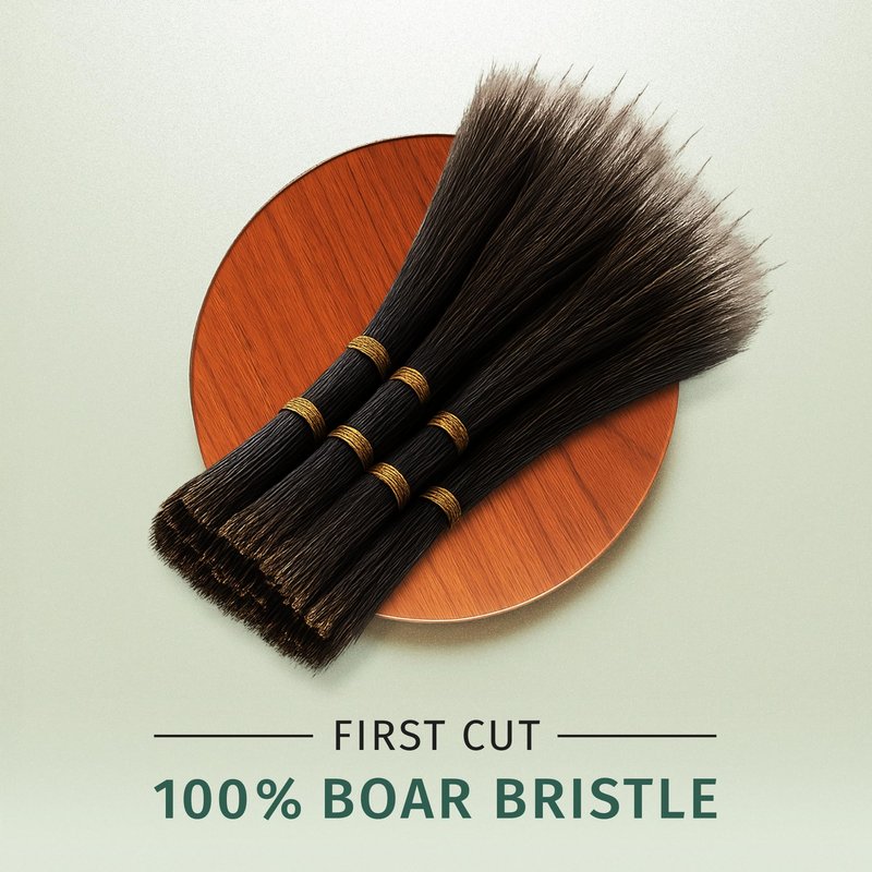 SHASH 100% First Cut Boar Bristle Hair Brush, Suitable For FINE TO THIN HAIR TYPES ONLY - Naturally Conditions Hair, Improves Texture, Exfoliates, Stimulates, Made in Germany (Medium)