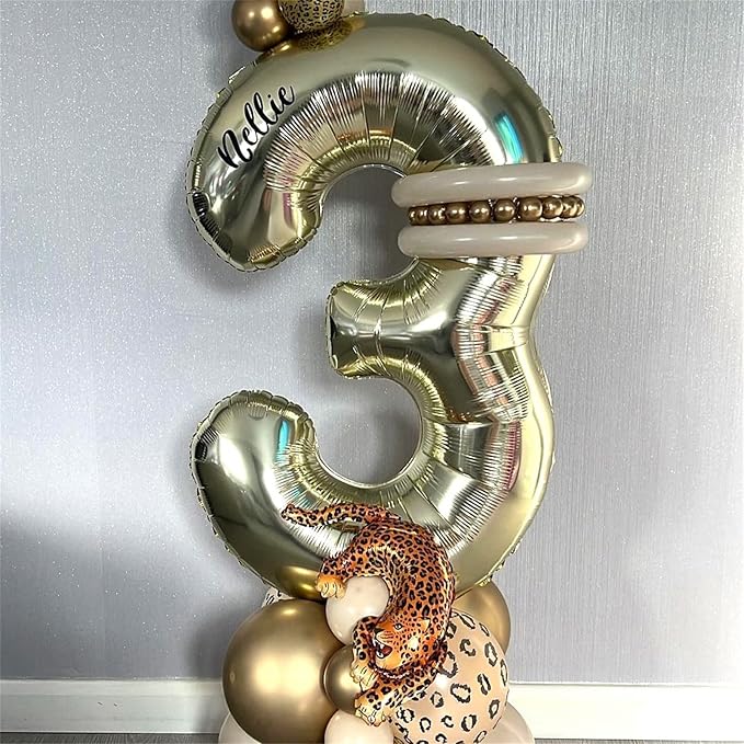 Champagne Gold Number 50 Balloons (3pcs), 40 Inch Unisex Birthday Decorations, Anniversary Party Supplies, Reusable Self Sealing