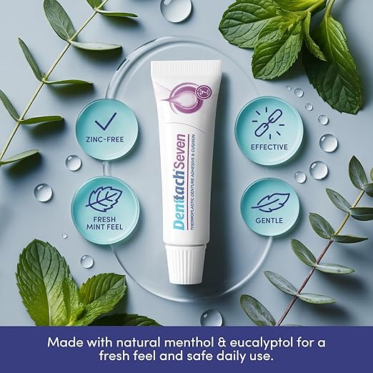 Denttach Seven Denture Adhesive, Thermoplastic Denture Cushion and Reliner, Upper and Lower Denture Comfort for Up to 7 Days, Zero Glue, Zinc Free (2)