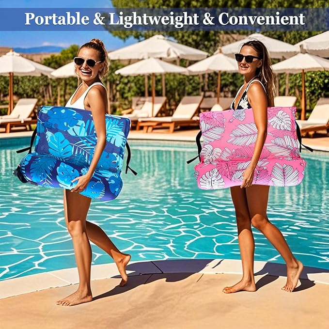 2 Pack 4th of July Inflatable Pool Floats Chair, 250th Anniversary American Flag Adjustable Pool Chair Lounger for Adults Heavy Duty, Blow Up Floating Swimming Water Chairs for Party Summer Lake Fun