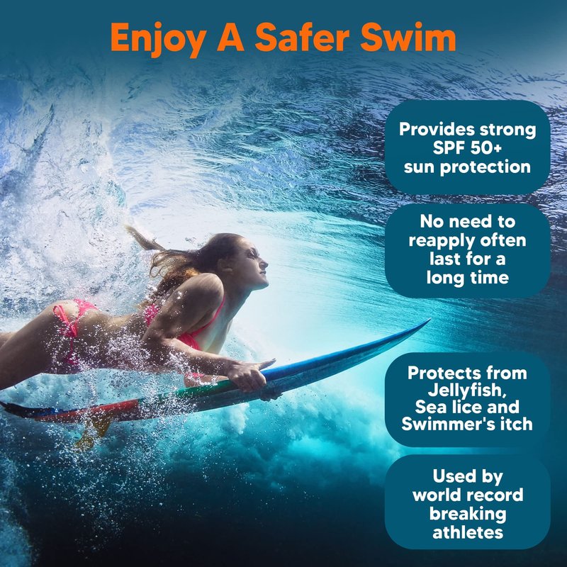 SAFE SEA Anti-Jellyfish Sting Protective Lotion - Sunscreen - Sunblock - Sea Lice - Jelly Fish - 50SPF Adults (Tube 3.4 oz 2 pack)