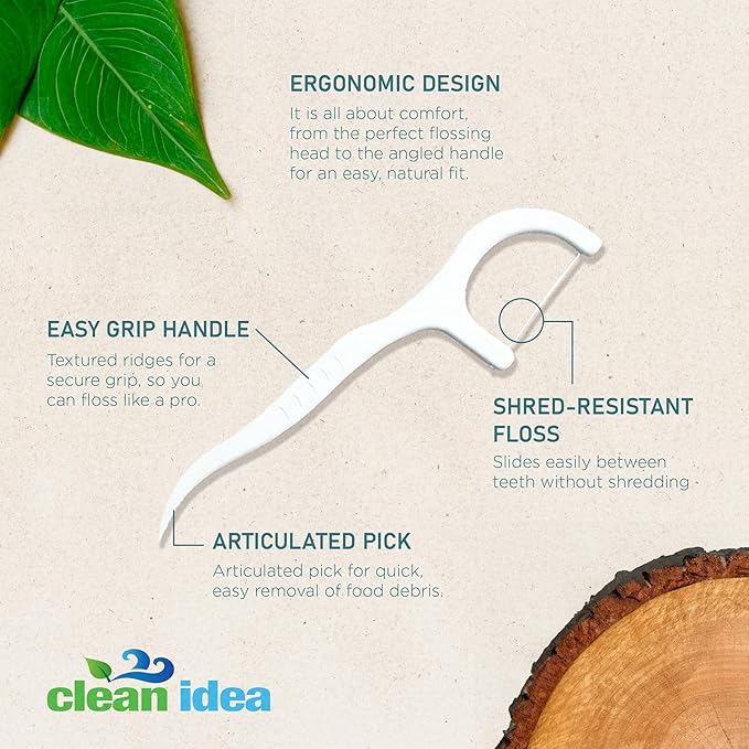 EcoFlossers 300ct, Eco Friendly Flossers for Adults & Kids, Everyday Dental Floss Picks, Easy on Gums Floss Picks for Teeth, Tooth Flossers