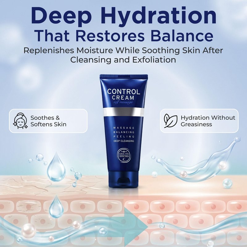 CHARMZONE Control Cream | Korean Face & Body Massage Cream for Gentle Exfoliation, Sebum & Pore Care, Deep Hydration, Smooth Radiant Skin, Professional K-Beauty Self-Massage | 5.07 oz
