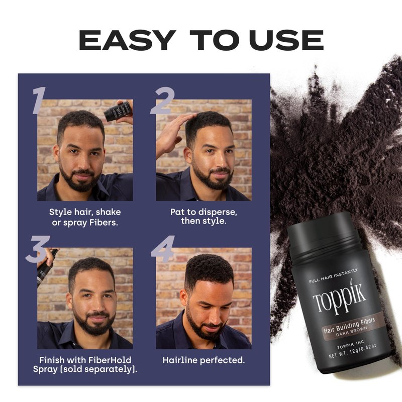 Toppik Hair Building Fibers, White, 12g Fill In Fine or Thinning Hair, Instantly Thicker, Fuller Looking, 9 Shades for Men & Women, Keratin Protein Formula