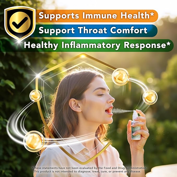 Lovita Bee Propolis Throat Spray, 18% Bioflavonoids, Alcohol-Free, Immune Support, Throat Soothing, Antioxidant, Gentle Taste, 1 Fl Oz (Pack of 1)
