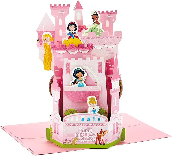Hallmark Paper Wonder Disney Princess Pop Up Birthday Card for Kids (Castle)