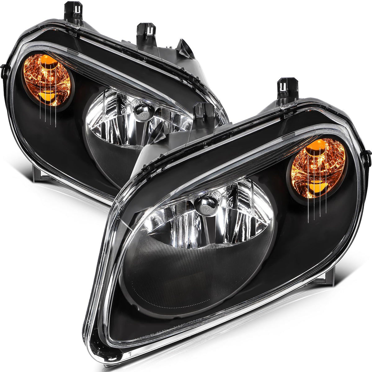 LBRST Headlight Assembly Fit 2006-2011 for HHR Driver & Passenger Side Headlight Black Housing GM2502262