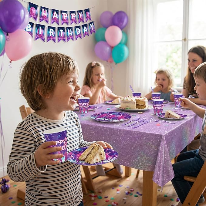 177 Pcs Birthday Party Supplies Set for 25, Music Theme Tableware with Banner and Tablecloth, 25 Plates, Dessert Plates, Cups, Napkins, Knives, Forks, Spoons, Concert Party Decor