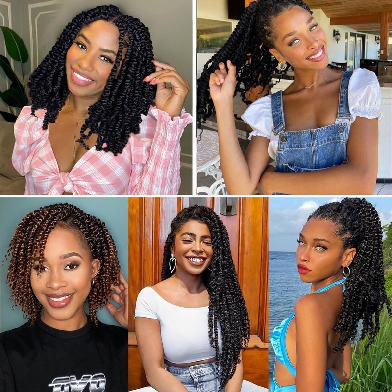 9 Packs Passion Twist Crochet Hair 18 Inch Pre-twisted Passion Twist Hair Pre Looped Crochet Passion Twist Hair Bohemian Passion Twist Crochet Hair for Women Girls and Kids (18Inch,1B)