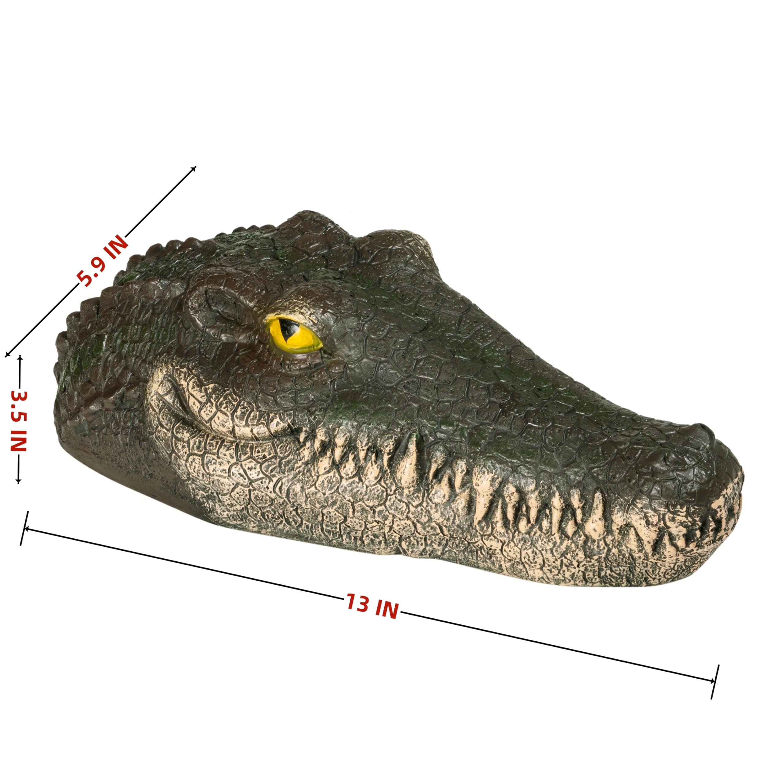 Floating Alligator Head Pond Decor, Realistic Crocodile Head Pool Ornament