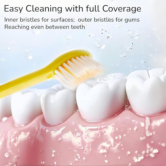 Folding Toothbrush with Built-in Cover, Perfect for Travel, Hiking & Camping, Compact & Portable, Toothbrush with Soft Bristles, for Adults & Kids (White)