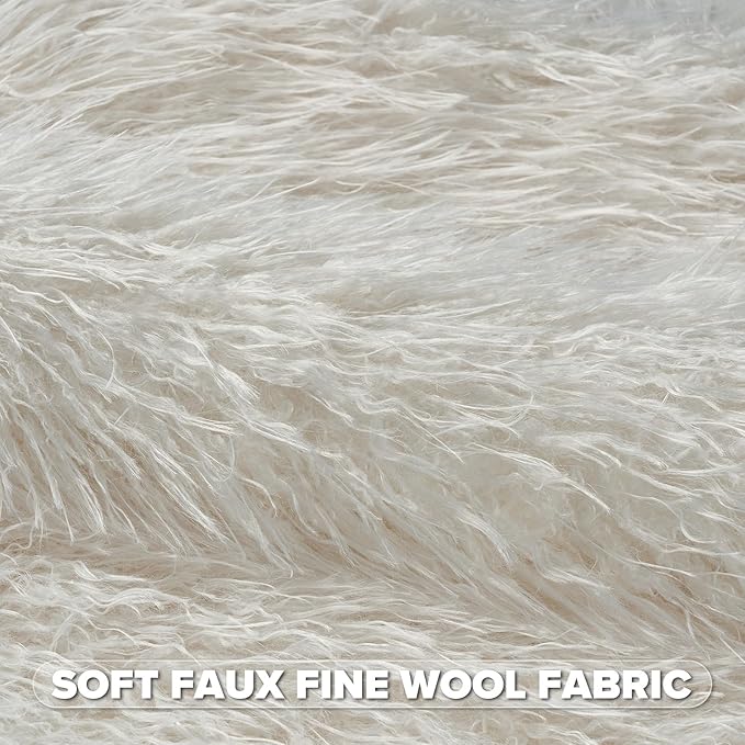 FUTEI Cream White Decorative Throw Pillow Covers 18x18 Inch Set of 2,Soft Cozy Faux Fine Wool Textured Cushion Case,Modern Home Luxury Decor for Couch Bed Living Room