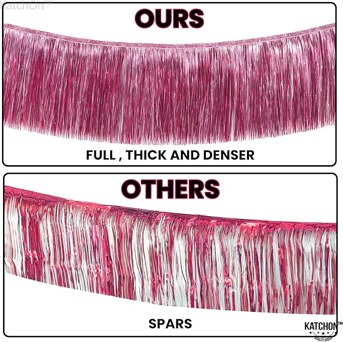 KatchOn, XtraLarge Pink Fringe Banner - 6.5 Ft,Pack of 2 | Fringe Garland for Birthday Party | Pink Streamers for Gender Reveal, Bachelorette Party Decorations | Graduation Decorations 2026