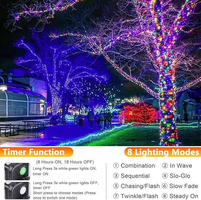 Joomer Fairy String Lights 33FT 100 LEDs Plug in Fairy Lights Indoor Copper Wire String Light DIY for Bedroom, Parties, Wedding, Christmas, Outdoor,Indoor Decoration (Multicolor, Non-Connectable)