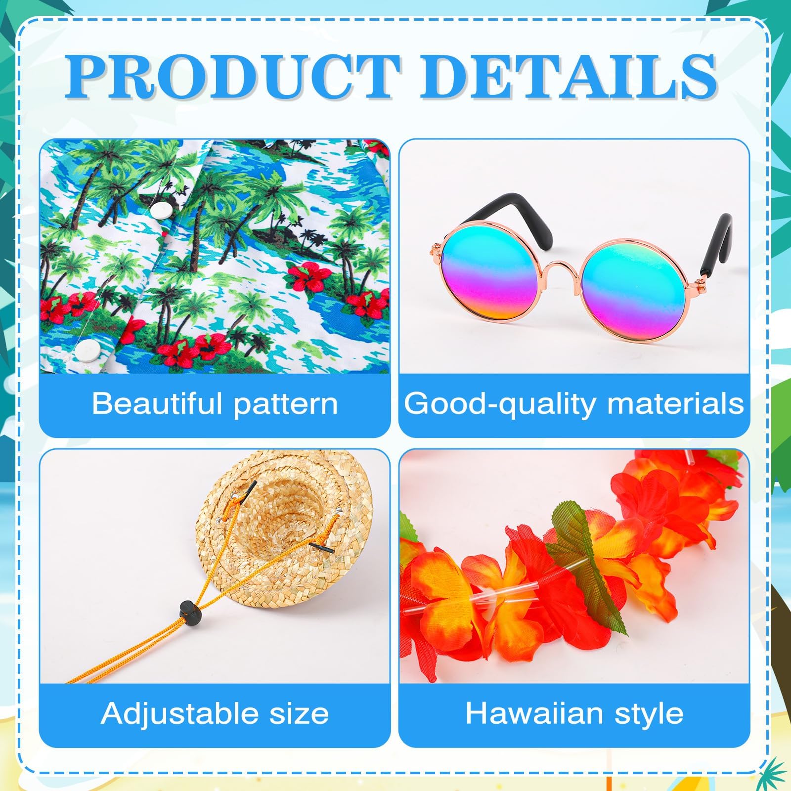DTOFOOT 4 Pcs Hawaiian Porch Goose Outfit for 23 In Goose Statue Costume