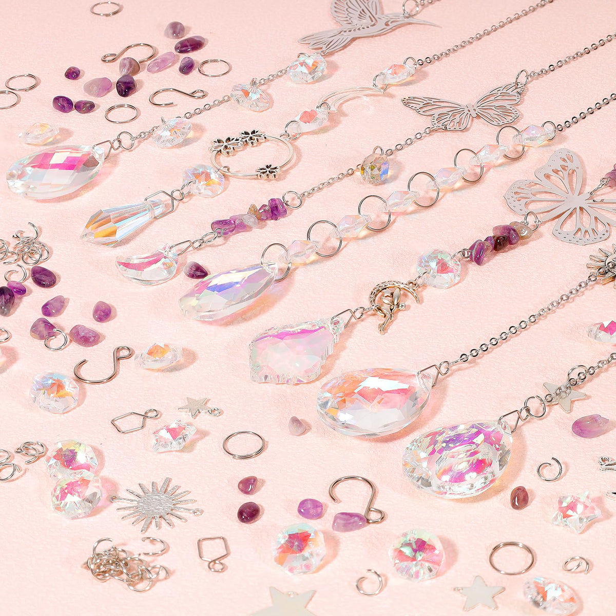 400Pcs DIY Suncatcher Making Kits,Crystal Suncatcher Prism Kit