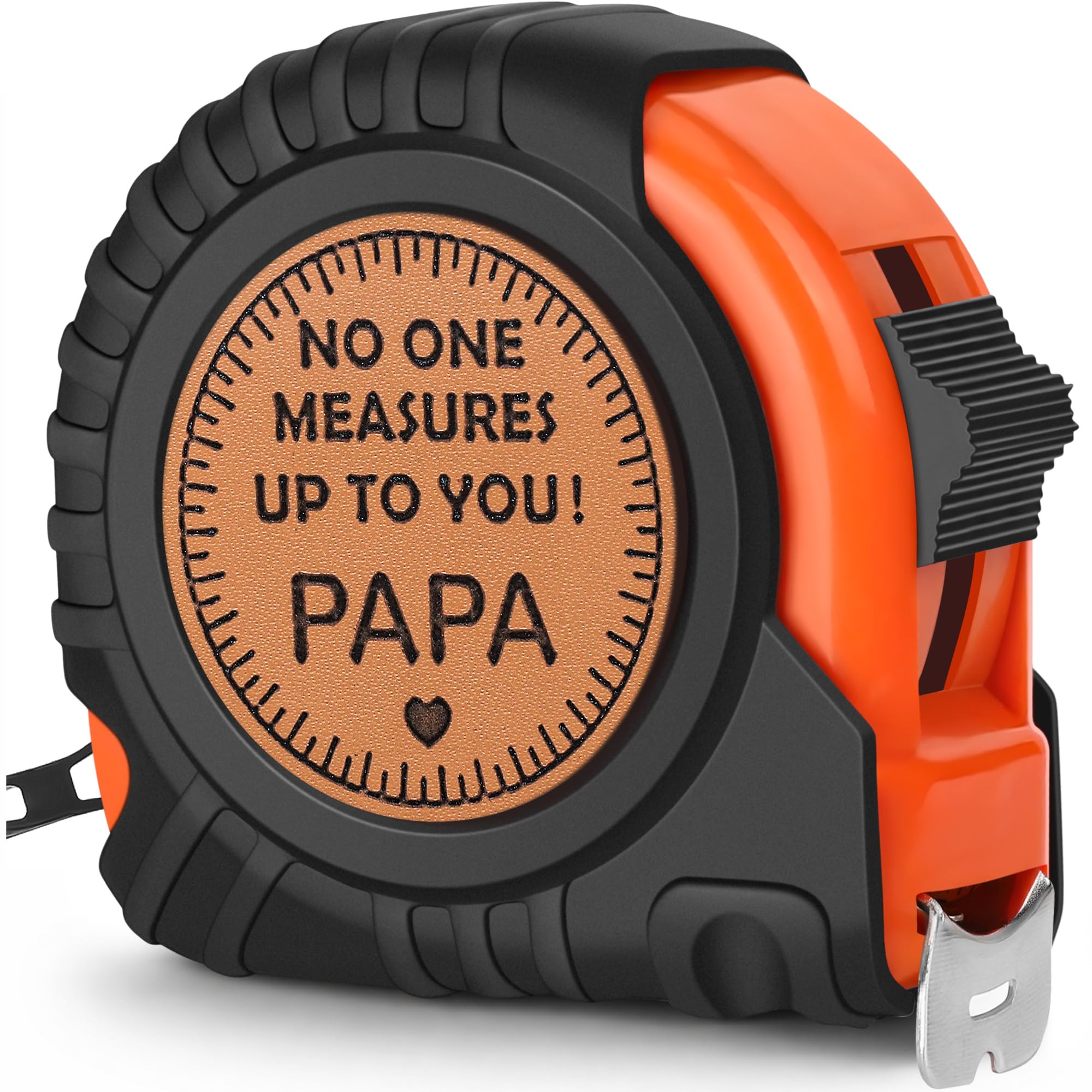 Fathers Day Grandpa Gifts for Papa Father's Day Birthday Gifts from Grandkids, Grandpa Grandfather Gifts from Granddaughter Grandson, Grandparents Day Gift, Genuine Leather Engraved 25 FT Tape Measure