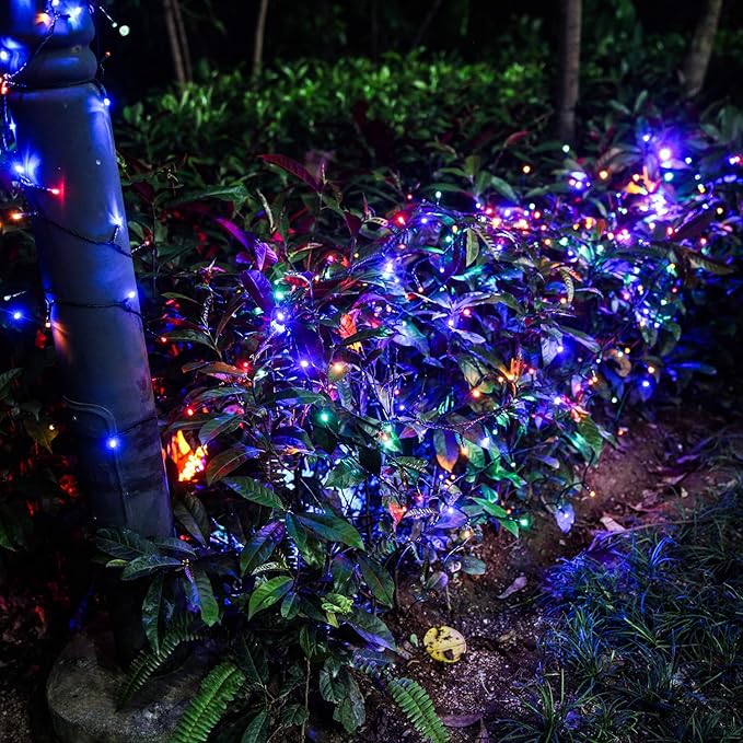 Indoor Christmas Tree Lights - 25m/82ft 220 LED Memory Function 8 Modes End-to-End Extendable Plug in Outdoor Waterproof Fairy String Light for Thanksgiving Halloween Wedding Patio Decor - Multi Color