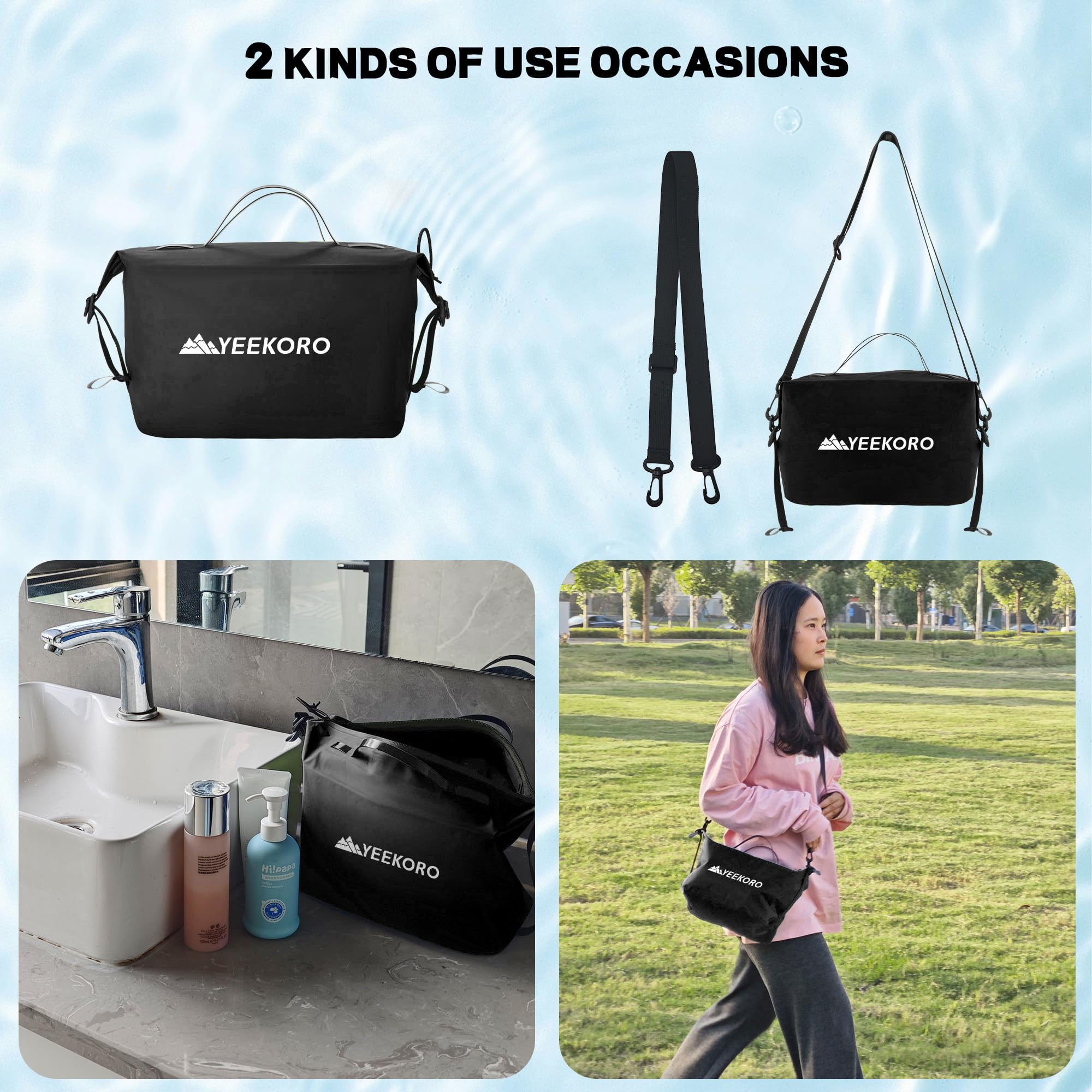 YEEKORO Vacuum Bag, Waterproof Reusable Vacuum Compression Bags（2 PACK,Black