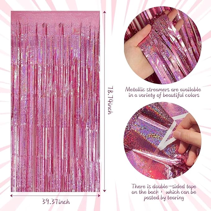 Hot Pink Balloon Arch Kit, Double Stuffed Dark Light Pink Magenta Gold Cheetah Print Balloons Fringe Curtain for Mother's Day Birthday Bridal Baby Shower Safari Jungle Party Decorations