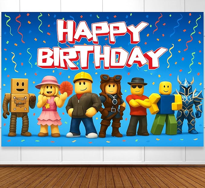 Video Game Birthday Decorations Happy Birthday Banner for Boys 6x4ft Pixel Backdrop Villager Gaming Birthday Party Decorations Video Game Backdrop for Kids Miner Boys Birthday Party Decorations