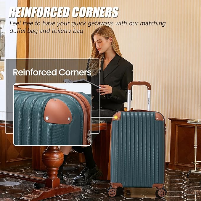Cosbarn Luggage Sets 5 Piece Suitcases with Wheels, Suitcase Set ABS Hard Case Luggage with TSA Lock Spinner Wheels Durable Travel Luggage