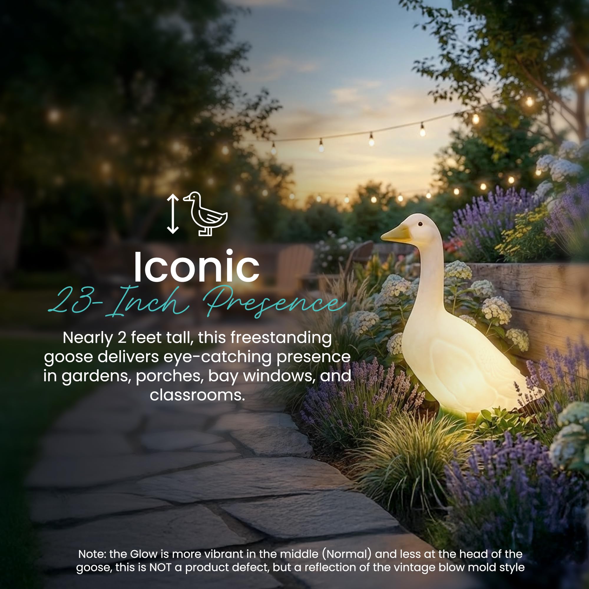 Union Products Light Up Goose Lawn & Garden Statue, 23 Inch Tall, Original