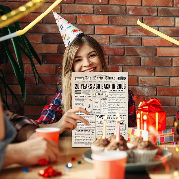 Ziwenhu Funny 20th Birthday Card for Him Her, Happy 20 Year Old Birthday Decorations Gifts for Girls Boys,Good 20 Birthday Idea for Son Daughter Friends
