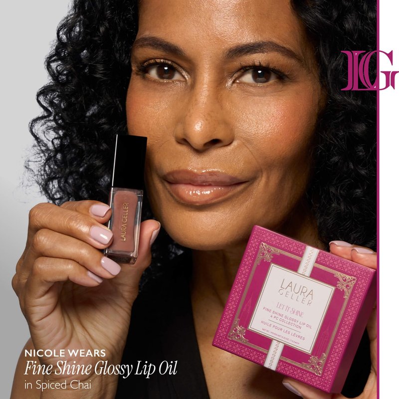 LAURA GELLER NEW YORK Let It Shine Boxed Gift Set | Includes 4 Fine Shine Glossy Lip Oils in Exclusive New Shades | Hydrating Lip Treatment with Peptides