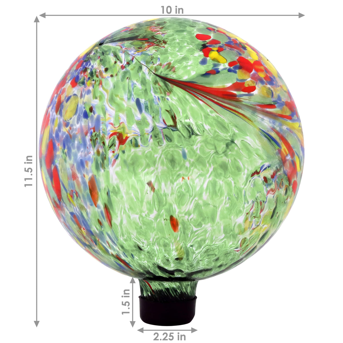 Sunnydaze 10" Glass Gazing Ball for Garden, Globe for Outdoor Display