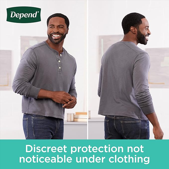 Depend Fresh Protection Adult Diapers, Incontinence Underwear for Men, Disposable, Maximum, Small/Medium, Grey, 19 Count, Packaging May Vary