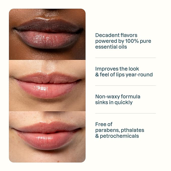 Cliganic Organic Lip Balm Set (2 Packs of 6 Tubes), 100% Natural Moisturizer for Cracked & Dry Lips