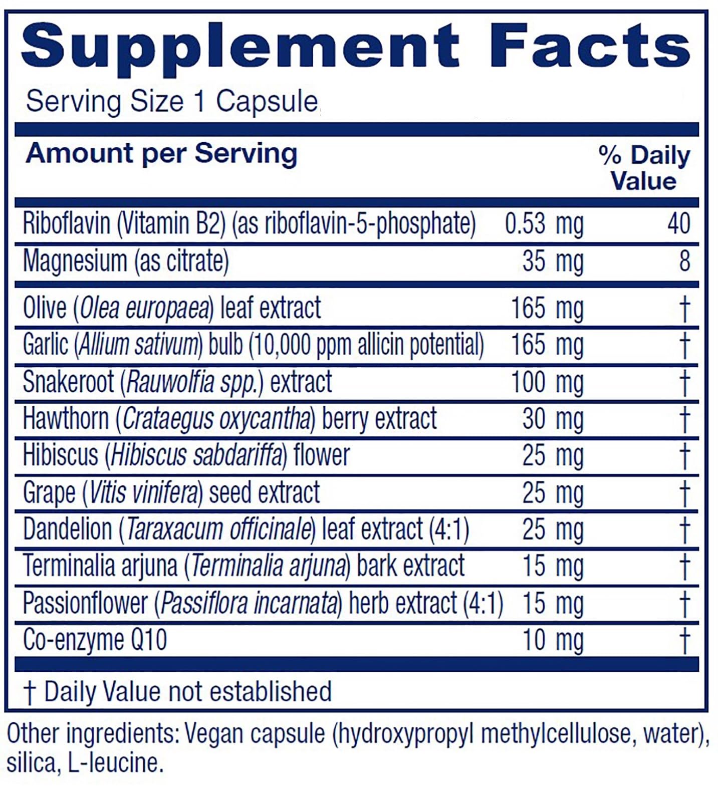 Vitanica Rauwolfia Extra, Cardiovascular Support Supplement, Vegan, 90 Capsules