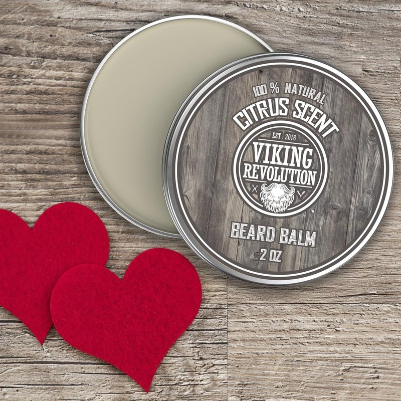 Viking Revolution BEST DEAL Beard Balm with Argan Oil & Mango Butter - Styles, Strengthens & Softens Beards & Mustaches - Citrus Scent Leave in Conditioner Wax for Men