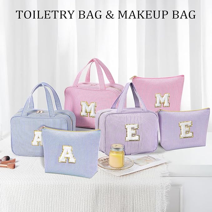 YOOLIFE Graduation Gifts for Her - Hanging Toiletry Bag for Women, Travel Toiletry Bag Makeup Bag, Personalized Travel Essentials for Women - Letter G, Pink