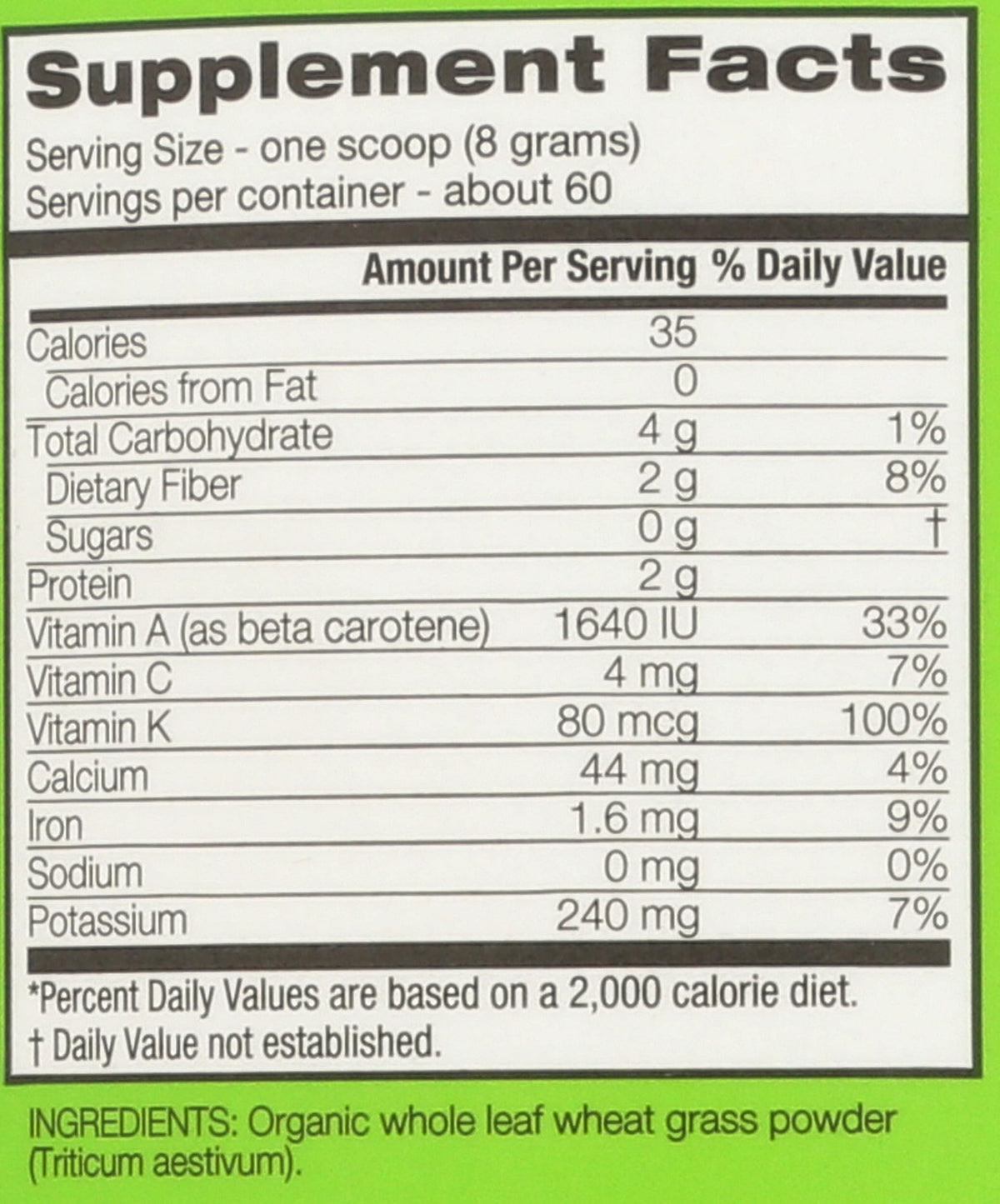 Amazing Grass Wheat Grass Powder: 100% Whole-Leaf Wheat Grass Powder for Energy, Detox & Immunity Support, Chlorophyll Providing Greens, 60 Servings