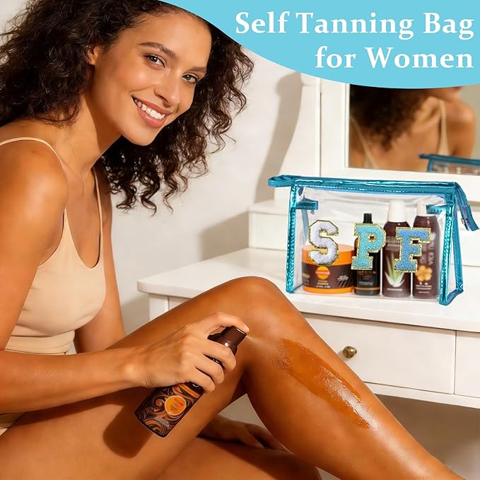 COSHAYSOO Sunscreen Bag Clear Makeup Toiletry Pouch Beach Vacation Essentials for Women Teen Girls Trip Gifts Summer Pool Travel Must Have Accessories Waterproof Stuff