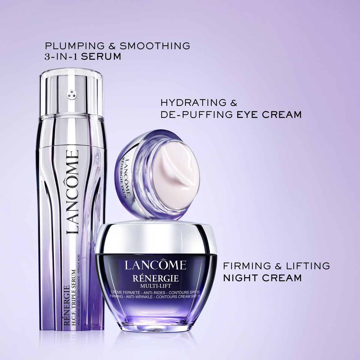 Lancôme Rénergie Lift Multi-Action Anti-Aging Night Cream - Anti-Aging Face Cream, Lifting, Hydrating & Firming Moisturizer, with Hyaluronic Acid - 2.5 Fl. Oz